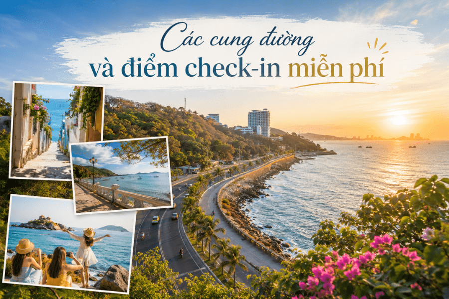 các cũng đường và địa điểm check in miễn phí